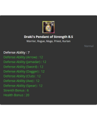 draki pendant strenght B.S