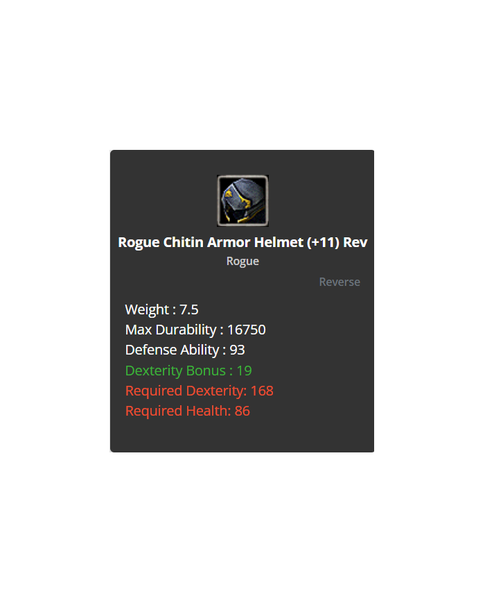 +11 Rogue Chitin Helmet