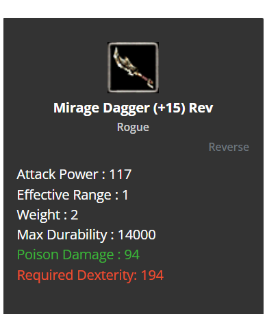 Mirage dagger Reb 15