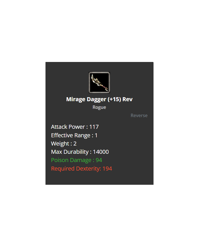 Mirage dagger Reb 15