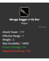 Mirage dagger Reb 15